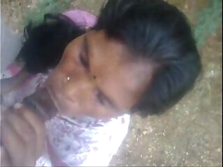 indian maid blowjob jizz shot outside