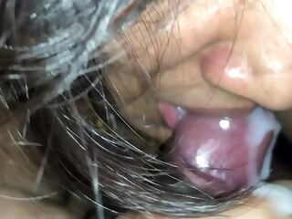 Sexiest Indian Lady Closeup Man rod Sucking with Love jam in Gullet