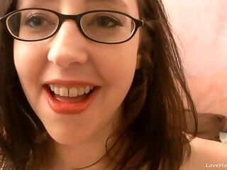nerdy unexperienced brunette gets down and dirty